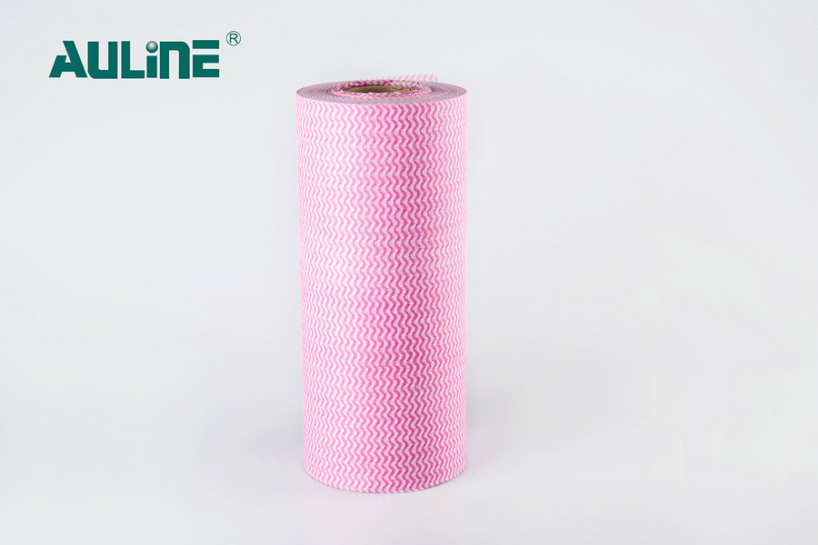 Spunlace Nonwoven Pembe Undee Baskılı Ağaç Hamuru Serisi